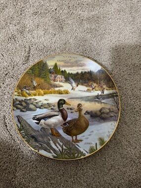 Knowles White Collector Plate "The Mallard" Backstamp